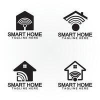 inteligente casa Tech segnale Wi-Fi senza fili logo vettore design modello