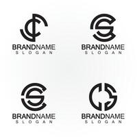 alfabeto lettere monogramma logo cs,sc,s e c, elegante e professionale lettera icona design vettore