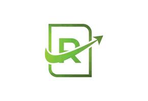 attività commerciale lettera r con freccia grafico logo vettore icona illustrazione