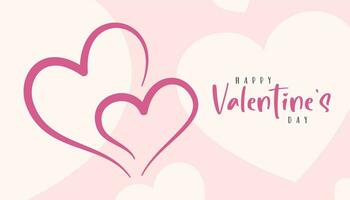 contento San Valentino giorno lettering e cuori. carta modello vettore