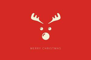 allegro Natale lettering con renna. Natale carta concetto vettore