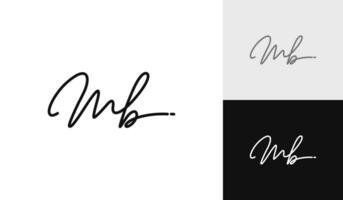 lettera mb firma logo design vettore