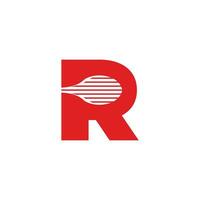 lettera r movimento razzo simbolo logo vettore