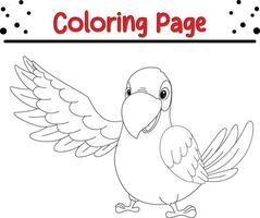 pappagallo uccello colorazione pagina per bambini. vettore