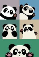 mano disegnato figli di cartone animato illustrazione panda vettore