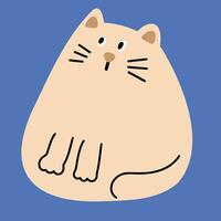 carino mano disegnato cartone animato gatto illustrazione vettore