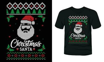 Natale Santa brutto maglione design vettore