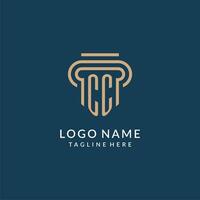 iniziale cc pilastro logo stile, lusso moderno avvocato legale legge azienda logo design vettore