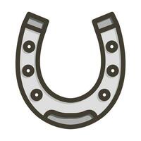 ferro di cavallo vettore di spessore linea pieno colori icona per personale e commerciale uso.