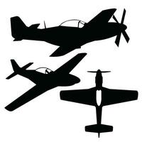 mustang aereo silhouette impostato vettore design