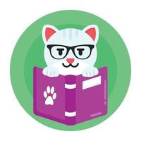 lettura di libri per gatti vettore