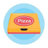 scatola della pizza e cibo vettore