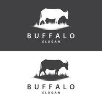 minimalista bufalo logo modello illustrazione simbolo vettore