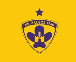 maribor club logo simbolo slovenia lega calcio astratto design vettore illustrazione con giallo sfondo