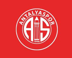 antalyaspor club logo simbolo bianca tacchino lega calcio astratto design vettore illustrazione con rosso sfondo