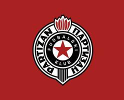 partigiano belgrad club logo simbolo Serbia lega calcio astratto design vettore illustrazione con rosso sfondo