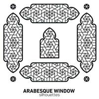 arabesco finestra sagome. vettore simbolo tradizionale islamico archi. Arabo tradizionale architettura. Ramadan kareem design elemento. geometrico ornamento Arabo modello.