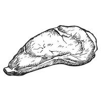 bistecca filetto mano disegnato agnello, Manzo o Maiale carne vettore illustrazione su isolato sfondo. schizzo con incisione di carnoso Prodotto per menù, Stampa, logo, carta. salutare proteina cibo, gastronomia