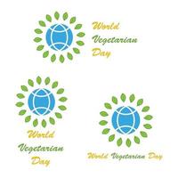 illustrazione della giornata mondiale dei vegetariani. concetto di design del logo vettore