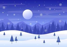 paesaggio invernale di natale e illustrazione vettoriale di sfondo del nuovo anno