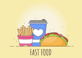 vettore di sfondo carino taco fast food