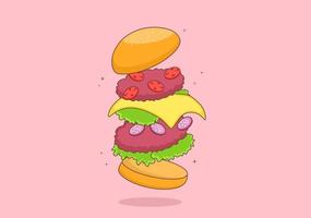 vettore di sfondo di fast food hamburger