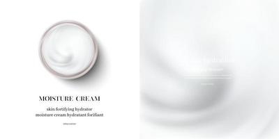 crema idratante o crema cosmetica swirl, vettore vista dall'alto.