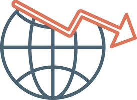 economico crisi vettore icona