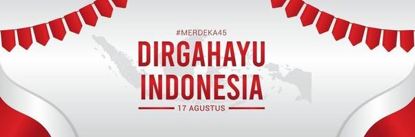 banner del giorno dell'indipendenza dell'indonesia vettore