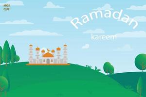 sfondo ramadan kareem con moschea vettore