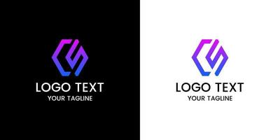 lettera cs logo design vector