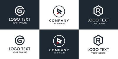 monogramma set lettera logo design vector