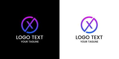 lettera x logo design vettoriale