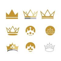 royal king queen crown elegante design del logo di lusso vettore