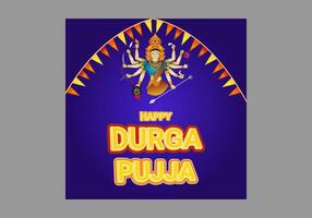 dea Durga viso nel contento Durga puja vettore