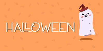 scritte e ghosting di banner di halloween. concetto di halloween. vettore