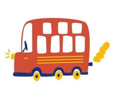 autobus turistico rosso dei cartoni animati. trasporto urbano. vettore
