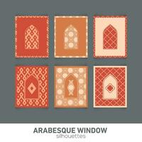 arabesco finestra sagome. vettore simbolo tradizionale islamico archi. Arabo tradizionale architettura. Ramadan kareem design elemento. geometrico ornamento Arabo modello.