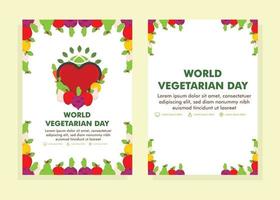 modello di progettazione del manifesto della giornata mondiale vegetariana. modello di progettazione volantino. vettore