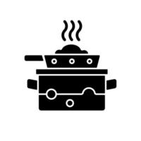 vapore per cucinare icona del glifo nero vettore