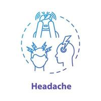 icona del concetto di mal di testa vettore