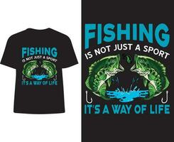 design t-shirt da pesca vettore