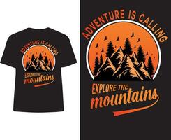 design t-shirt da montagna vettore