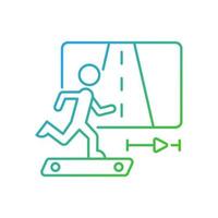 icona di vettore lineare gradiente di jogging online fitness.