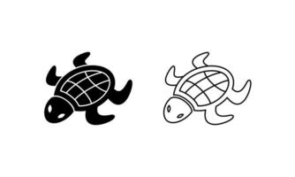 tartaruga vettore illustrazione. linea, silhouette, mano disegnato e schizzo stile. nero e bianca. Usato per emblemi, loghi, icone, simboli, segni o stampe. modificabile ictus
