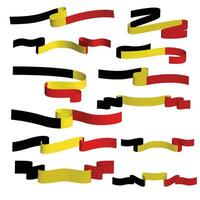 Belgio nastro bandiera vettore elemento fascio impostato