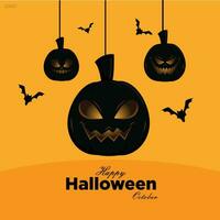 contento Halloween banner o festa invito sfondo.vettore illustrazione .calligrafia di Halloween vettore