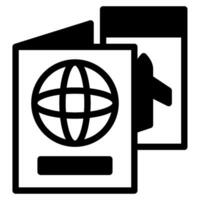 passaporto icona illustrazione, per uix, ragnatela, app, infografica, eccetera vettore
