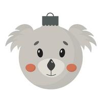 mano disegnato Natale giocattolo nel forma di koala. carino divertente Natale giocattolo per abete albero. animali giocattolo per Natale e nuovo anno decorazione. vettore