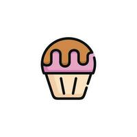 Cupcake vettore illustrazione isolato su bianca sfondo. Cupcake icona